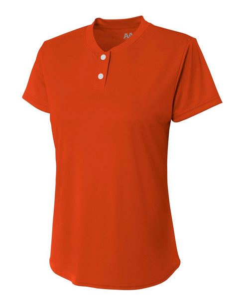 A4 Womens 2-Button Tek Henley (NW3143), Color 'Athletic Orange'